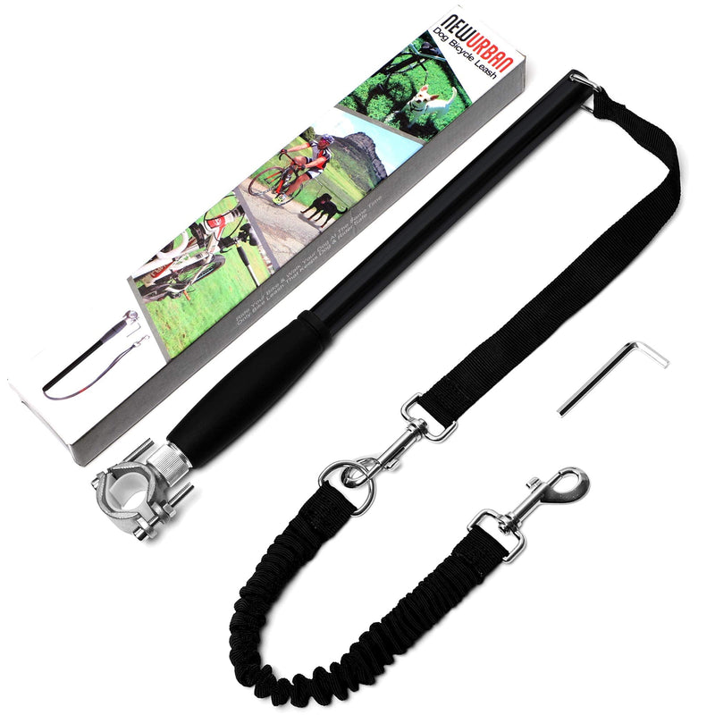 NEWURBAN Dog Bike Leash, Easy Installation Removal Hand Free Dog Bicycle Exerciser Leash for Exercising Training Jogging Cycling and Outdoor Safe with Pets Black and Black Handle - PawsPlanet Australia