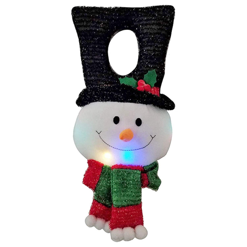 THE NIFTY NOOK LED Light UP Snowman Door Hanger Holiday Christmas Decoration with Timer (Snowman) - PawsPlanet Australia