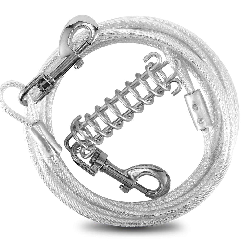 [Australia] - Dog Runner Tie Out Cable,Dog Run Leash with Shock Absorbing Spring,Durable and Lightweight Swivel Hook for Yard and Camping,Rust-Proof Pet Runner Leash for Medium to Large Dogs Up to 250lbs 60lbs/20ft 