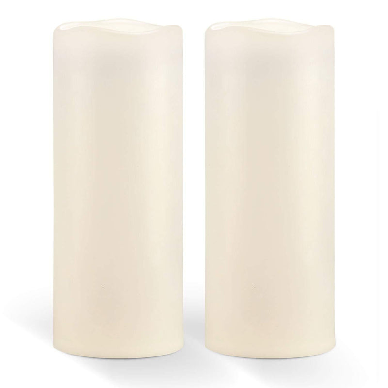 Amagic 10” x 4” Outdoor Waterproof Candles, Battery Operated Large Flameless Candles with Timer, Won’t melt, Long-Lasting, Ivory White, Set of 2 10"X4" - PawsPlanet Australia