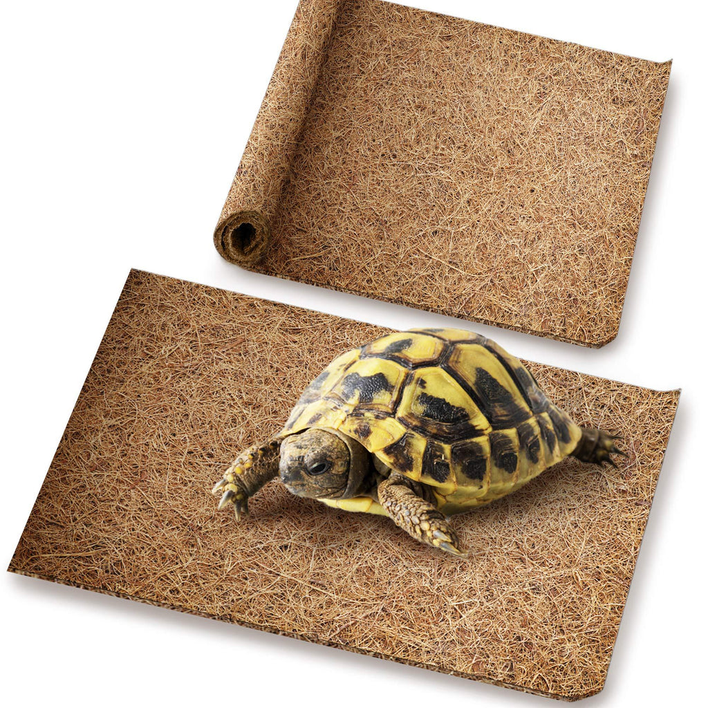 Meric Reptile Bed, 12-inches x 14-inches, Coco Fiber Mats for Pets, Terrarium Liner for Snakes, Chameleons, Geckos, Turtle, Climbing Carpet, 2-Pack - PawsPlanet Australia