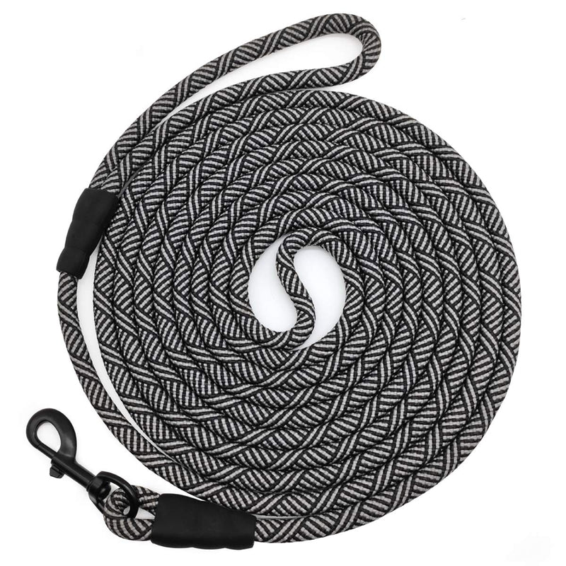 [Australia] - Mycicy Long Rope Leash for Dog Training 15FT 30FT 50FT, Check Cord Recall Training Agility Lead for Large Medium Small Dogs, Great for Training, Playing, Camping, or Backyard，Black 15 Foot 8mm*15ft Black 