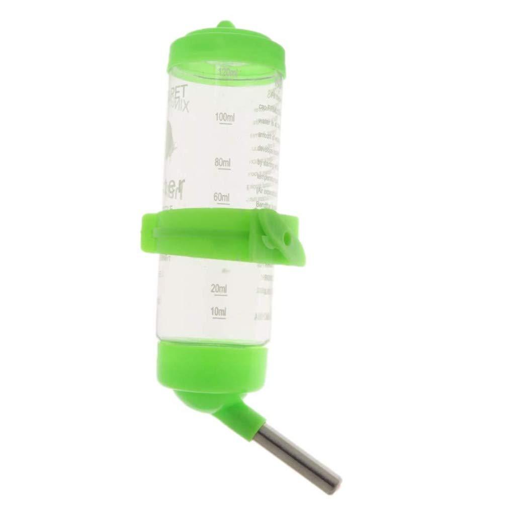 ZXAZX 125ML No Drip Drinking Water Bottle Pet Water Feeder with Attachment suit for Pet Small Animal Rabbits Hamster (green) green - PawsPlanet Australia