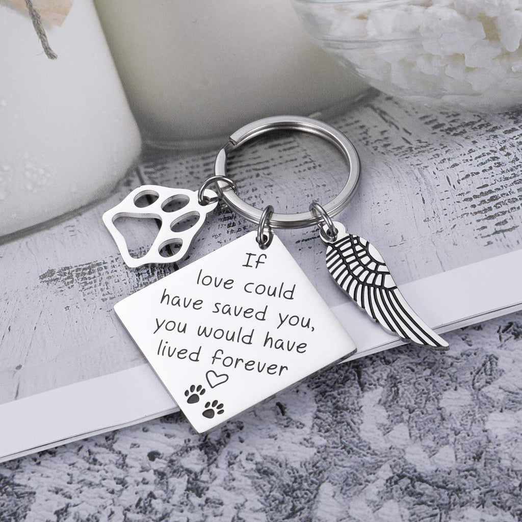 Pet Memorial Gift Keychain for Loss of Pet Dogs Cats Sympathy Gift for Friend Family Boss Remembrance Keyring Jewelry for Women Men Loved If Love Could Have Saved You Would Have Lived Forever - PawsPlanet Australia