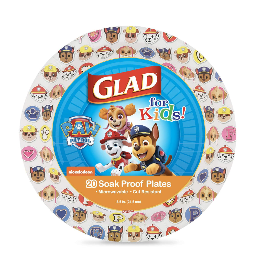 Glad for Kids Paw Patrol Emoji Paper Plates|Paw Patrol Plates for Kids|Heavy Duty Disposable Paper Plates for All Occasions|Paw Patrol Emojis 8.5" Round Plates 20ct|Kids Plates, Disposable Plates 8.5" Plates - 20 ct - PawsPlanet Australia