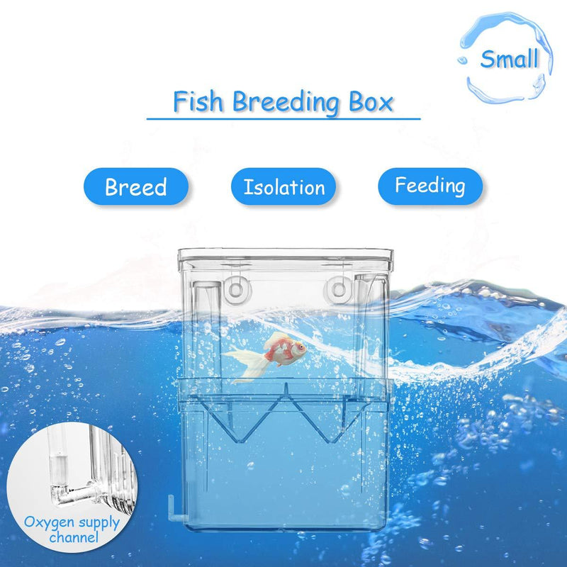 STARROAD-TIM Fish Breeding Box Aquarium Tank Incubator Acrylic with Suction Cups Fish Tank Isolation Box Hatchery for Small Fishes Clownfish Shrimp 4in*3.2in*5.2in - PawsPlanet Australia