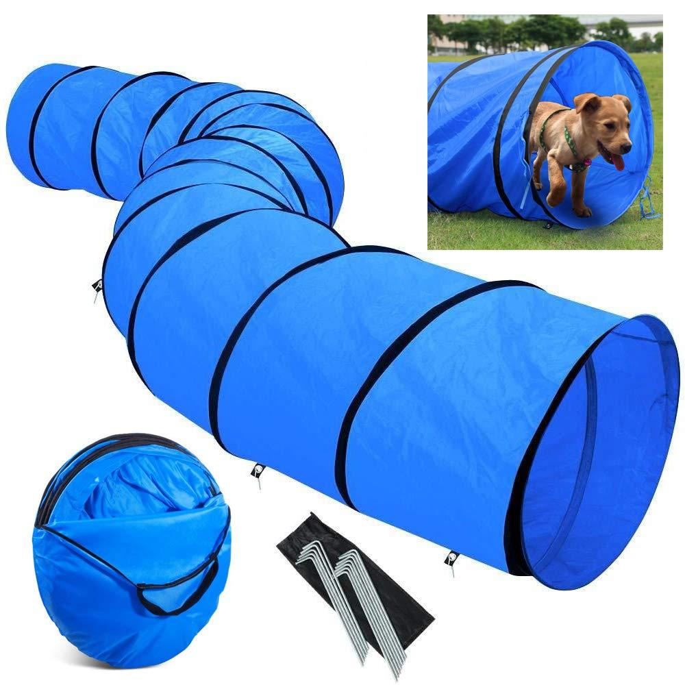 MelkTemn Dog Agility Tunnel - Pet Dog Agility Equipment - Dog Agility Training Tunnel Game for Pet Dog Outdoor Games Training,Obedience,Rehabilitation with Pegs & Carry Bag - PawsPlanet Australia