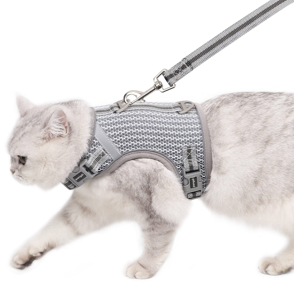 pangdi Cat Harness and Leash Escape Proof for Walking Small Grey - PawsPlanet Australia