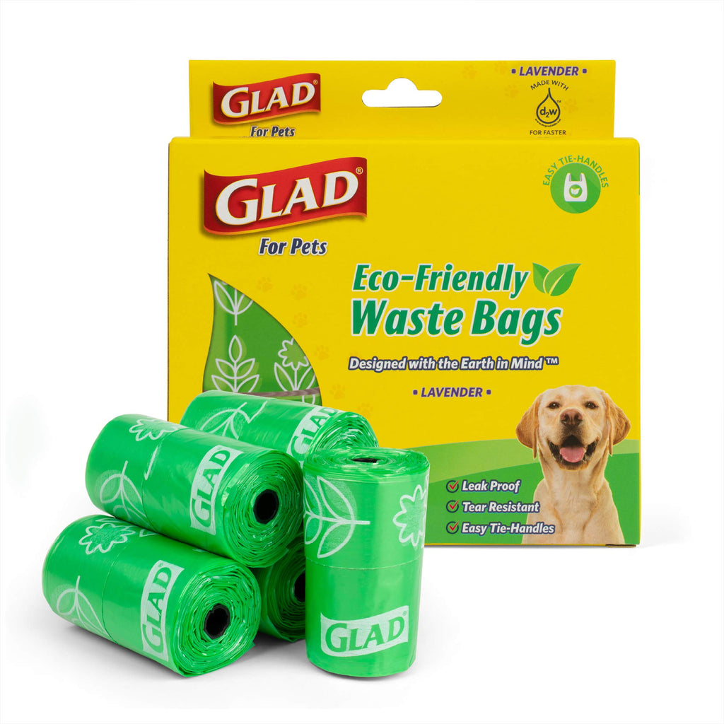 Glad Eco Friendly Dog Waste Bags - Earth Friendly Dog Waste Bags for All Dogs, Leak Proof and Heavy Duty Dog Poop Bags - Pet Waste Bags, Poop Bags for Dogs, Waste Bags for Dogs, Dog Bags for Poop 120 Count Lavender - PawsPlanet Australia