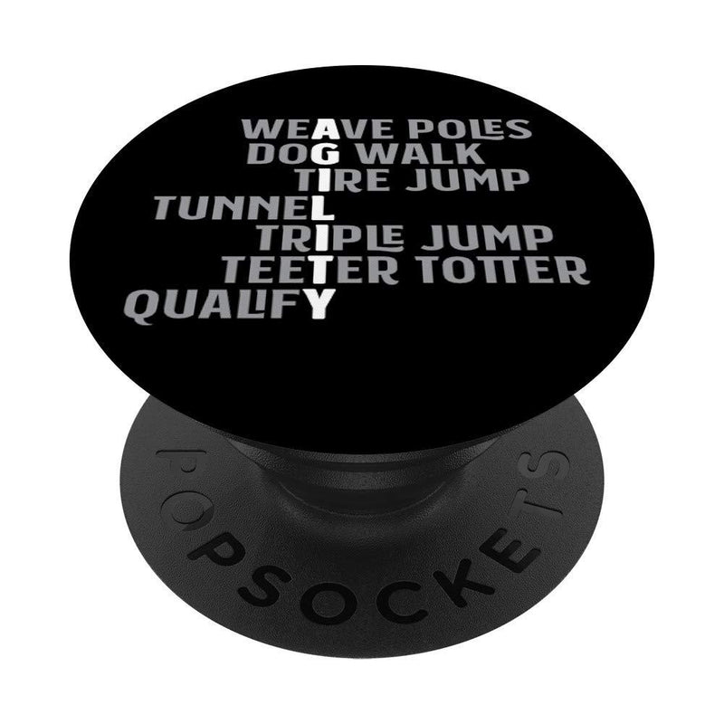 Canine Agility Acrostic Poem Gift For Dog Agility Handler PopSockets Grip and Stand for Phones and Tablets Black - PawsPlanet Australia