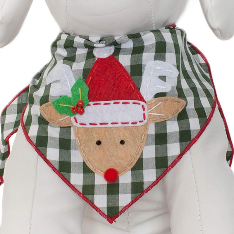 [Australia] - Tail Trends Christmas Dog Bandanas (Santa Claus, Snowman, Rudolph) Designer Appliques 100% Cotton Medium Christmas Reindeer 