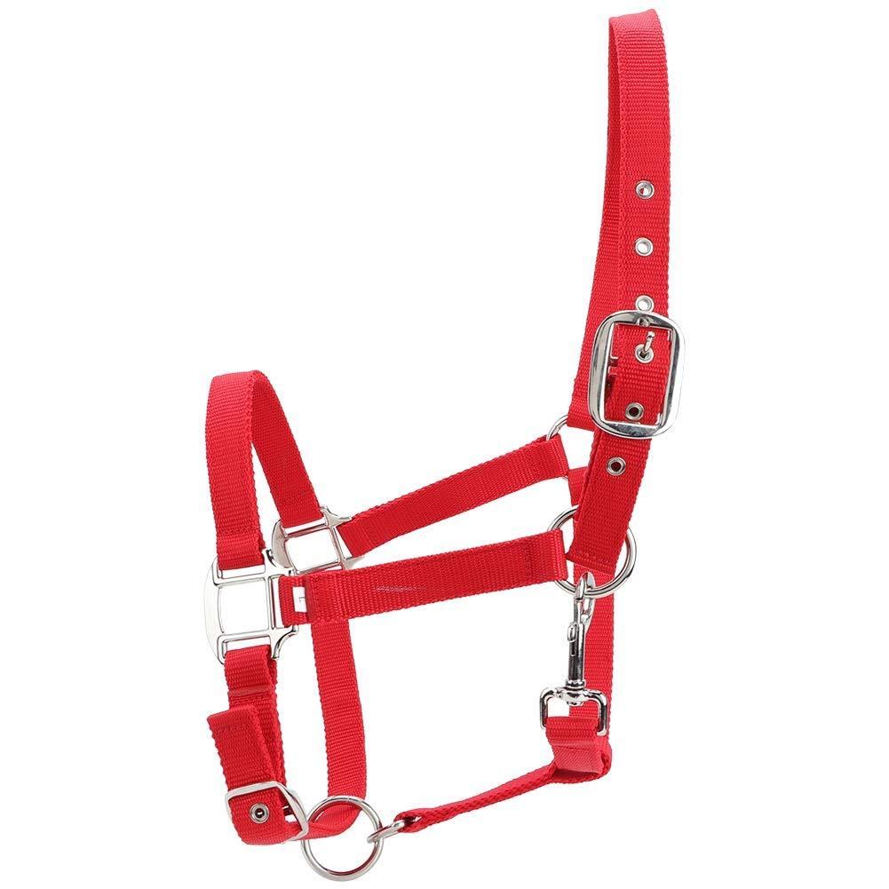 YOUTHINK Horse Halter 6mm Thickened Red Color Adjustable Horse Bridle Control Halter Riding Accessories - PawsPlanet Australia