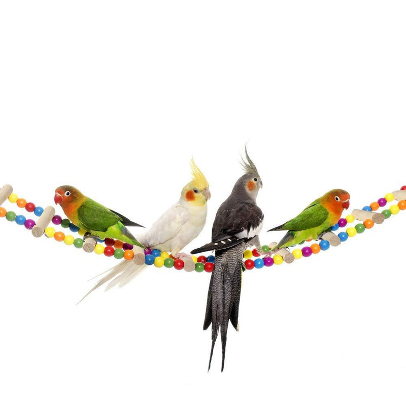 ZOHOKO Bird Parrot Toys Ladders Toys, Hanging Pet Bird Cage Accessories Hammock Toy for Small Parakeets Cockatiels, Lovebirds, Conures, Macaws, Lovebirds, Finches 8ladder - PawsPlanet Australia