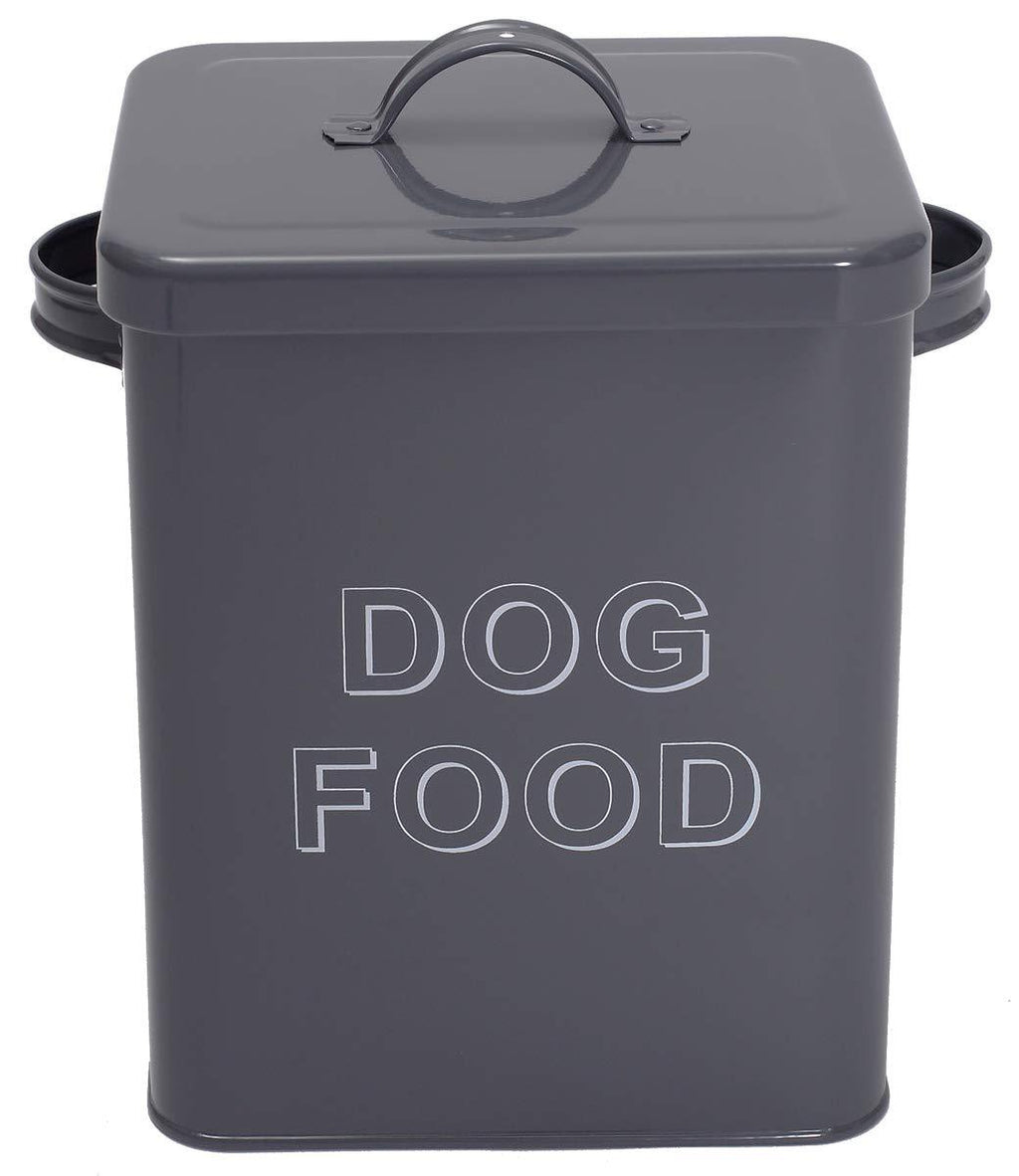 Pethiy airtight Dog Treat Container bin and Dog Food Storage Tin with Lid with Handle | 4-5 lbs Capacity | Serving Scoop Included Gray - PawsPlanet Australia