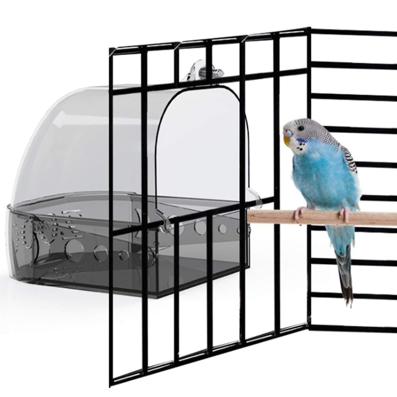 Hamiledyi Parrot Bath Box Bird Cage Accessory Supplies Hanging Bathing Tub Bath Box for Small Birds Canary Lovebird. - PawsPlanet Australia