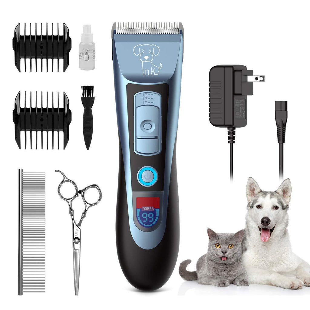 [Australia] - Uiter Dog Clippers Grooming Clippers Kit Low Noise Rechargeable Cordless Quiet Dog Shave Clippers for Dogs Cats Pets Professional Electric Dog Trimmers Clippers Set 