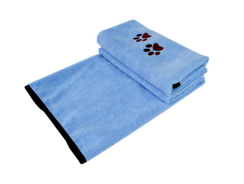 GAPZER Microfiber Bath Dog Towel Super Absorbent Pet Ultra Drying Towels for Small, Medium, Large Dogs and Cats Blue - PawsPlanet Australia
