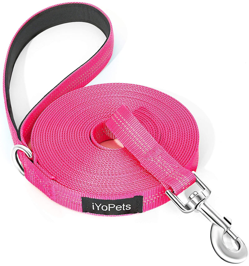 iYoPets Long Dog Leash for Obedience Recall Training - Great for Training, Play, Camping, or Backyard Medium/Large, 15 FT Pink - PawsPlanet Australia