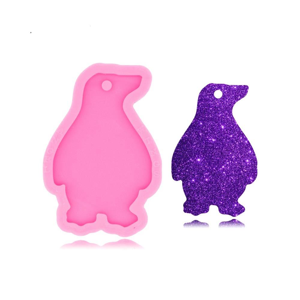 Cute Standing Penguin Shape Animal Keychain Silicone Mold with Hole for DIY Pendant Candy Cake Decoration Jelly Shots Trinket Fondant Mold Gum Paste Luggage Tag Desserts Earrings Crystal Pudding - PawsPlanet Australia