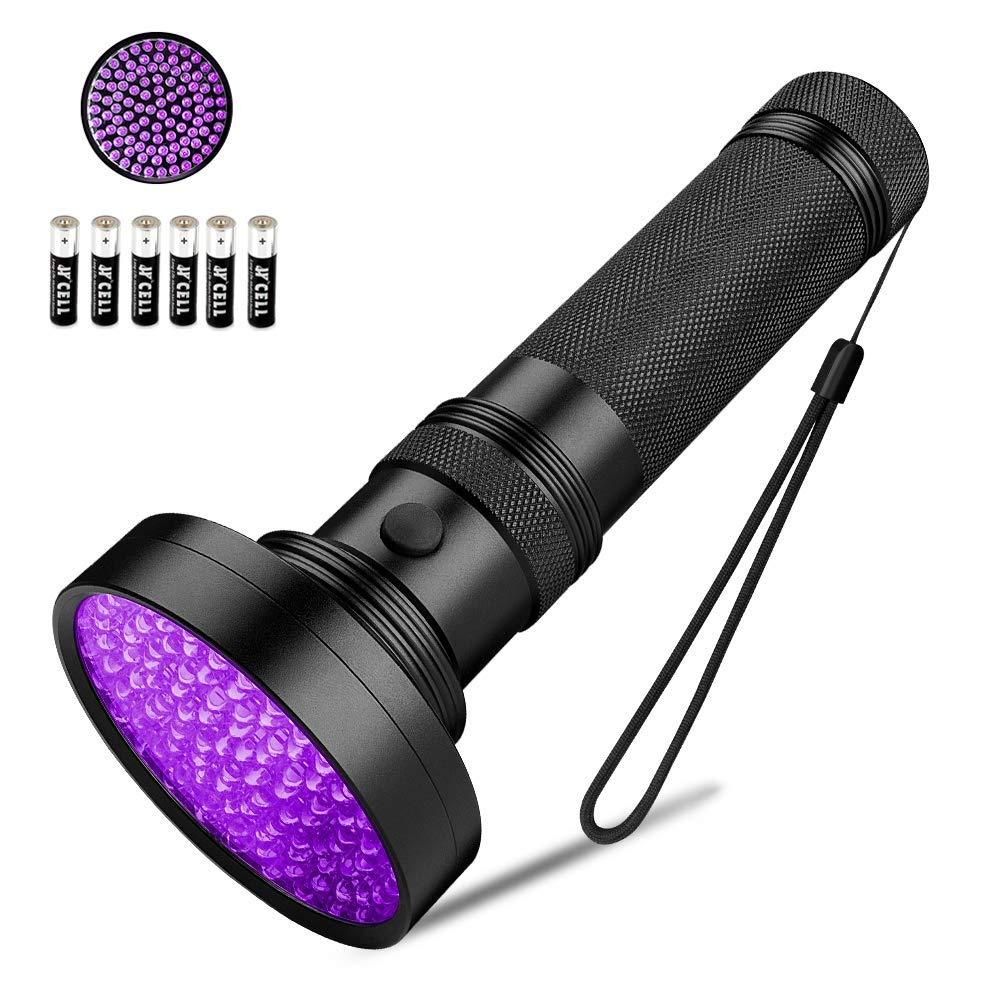 [Australia] - Coquimbo UV Flashlight Black Light, 100 LED 395nm UV Blacklight Flashlight with 6 AA Batteries, Dog Cat Urine Detector for Pet Urine, Bed Bug, Dry Stains, Kitchen Cleaning and Scorpion Hunting 