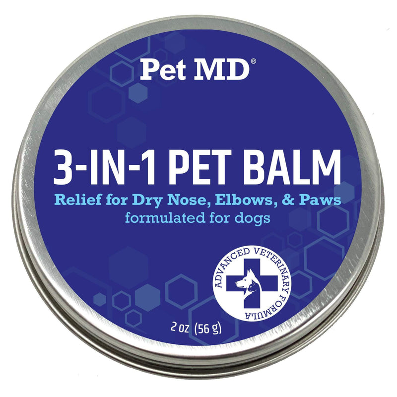 [Australia] - Pet MD Dog Paw Balm - 3-in-1 Paw, Nose/Snout, Elbow Moisturizer & Paw Protectors for Dogs - 2 oz Paw Wax with Shea Butter, Coconut Oil, Beeswax 