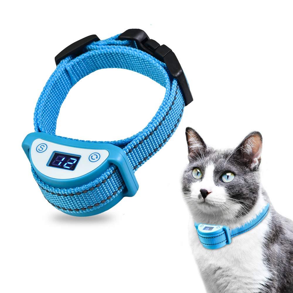 Paipaitek Cat Shock Collar,Automatic Trainer Collar for Cats Prevent Meowing Designed,Sound Vibrate and Shock 3 Working Modes for Cats and Kittens - Waterproof & Rechargeable Blue - PawsPlanet Australia