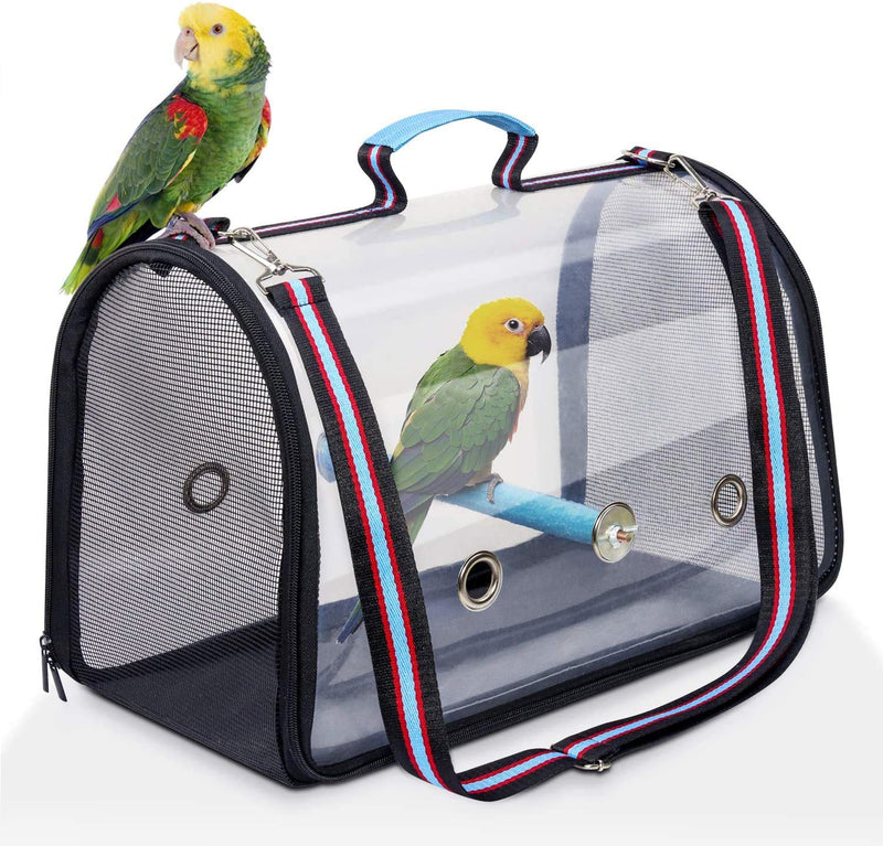 [Australia] - AK KYC Bird Carrier Bag Portable Travel Bird Cage Lightweight Breathable Parrot Perch Space Capsule Bubble Backpack 