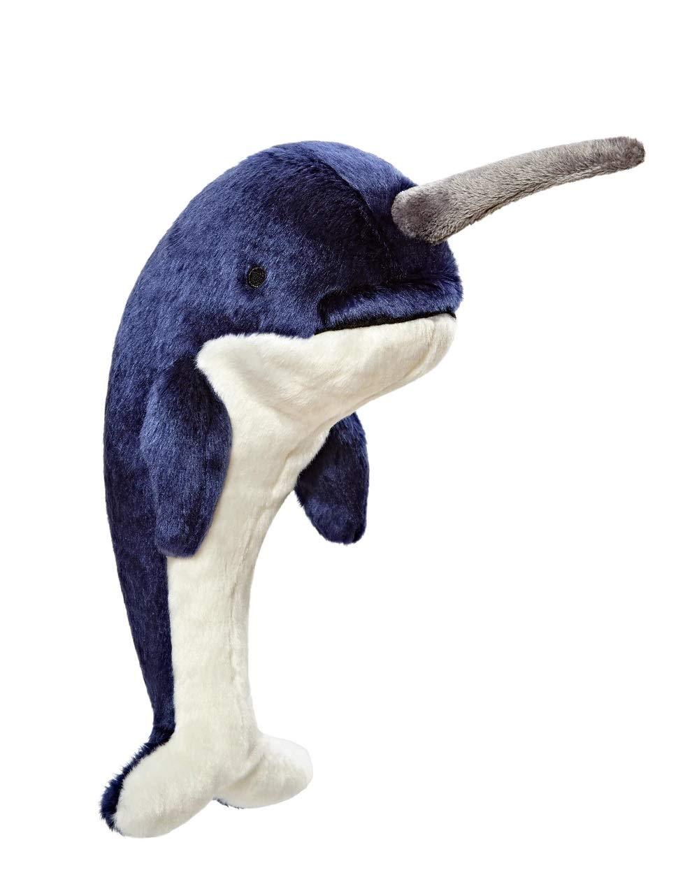 Fluff & Tuff Bleu Narwhal Plush Toy for Medium Dogs, 11 Inch, Durable and Machine Washable - PawsPlanet Australia