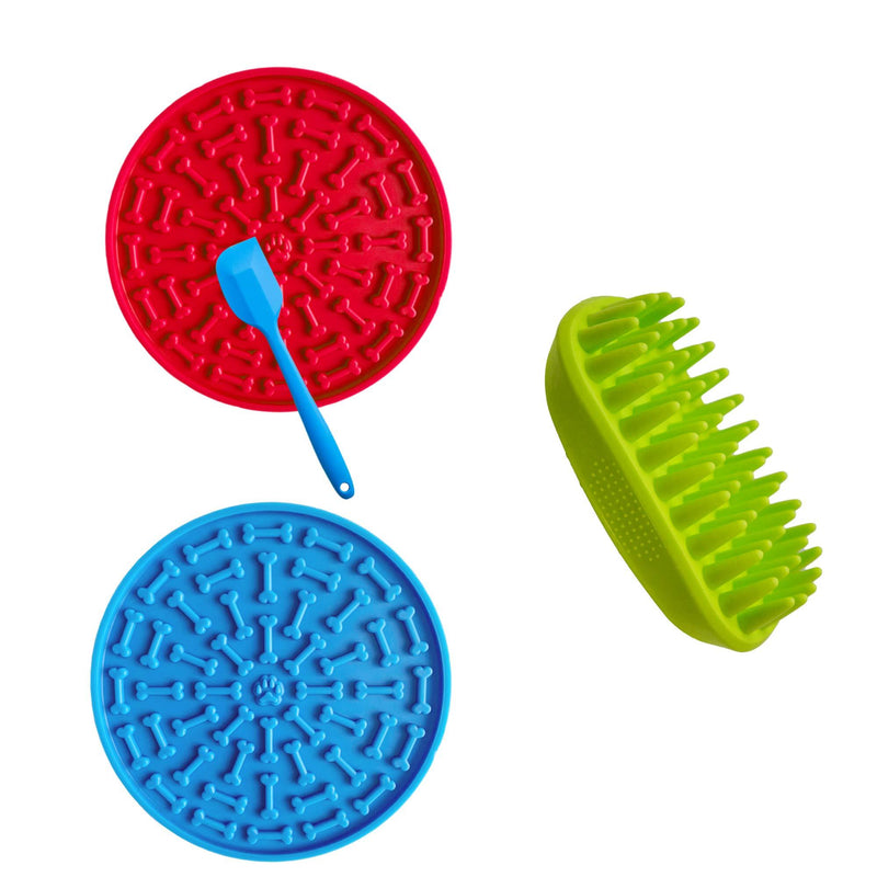 [Australia] - Dog Silicone Shampoo Brush, Easy to Clean Dog Bath Brush, Soft Massage Comb Brushing for Medium to Long Haired Medium Large Pets and Cats（2 Pack 1 