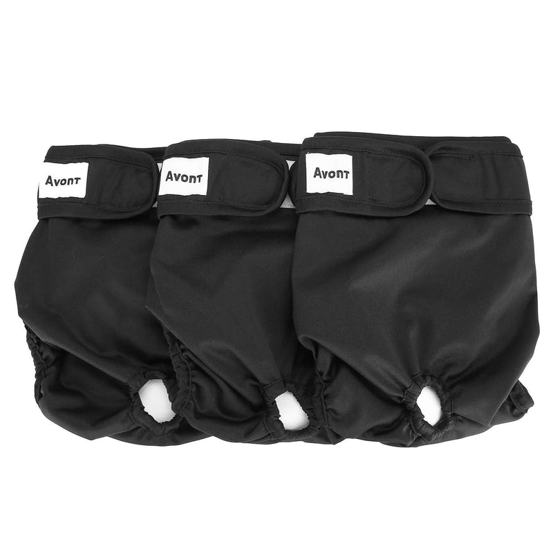 [Australia] - Avont [3 Pack] Washable Female Dog Diapers, Premium Reusable Highly Absorbent Doggie Diapers Wraps Durable Dog Diaper Cover XS (Newborn - 10" Waist) Black 