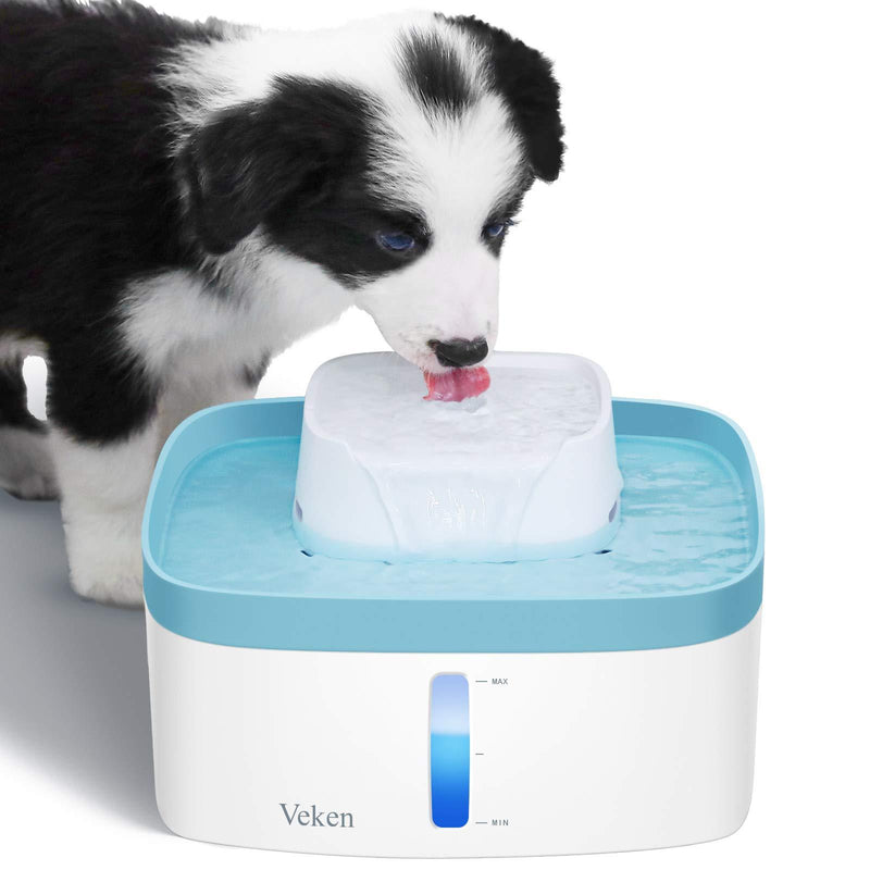 Veken 100oz/3L Pet Fountain, Automatic Cat Water Fountain Dog Water Fountain with LED Lights, 3 Replacement Filters for Cats, Dogs, Multiple Pets Blue - PawsPlanet Australia