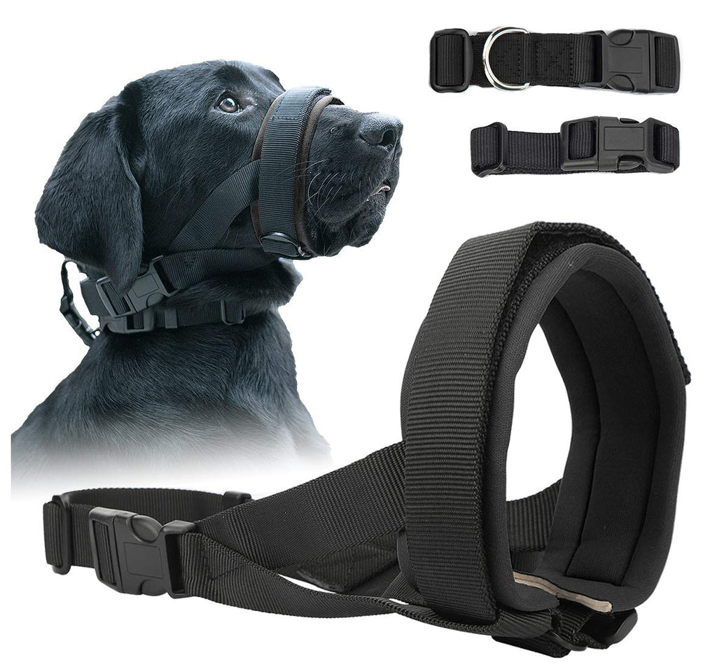 [Australia] - Mayerzon Dog Muzzle Soft Anti Barking Muzzle for Small, Medium and Large Dogs, Adjustable and Breathable S Black 