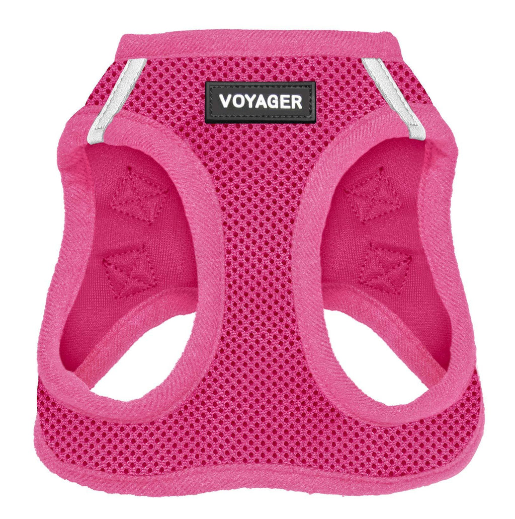 Voyager Step-in Air Dog Harness - All Weather Mesh Step in Vest Harness for Small and Medium Dogs by Best Pet Supplies S (Chest: 14.5 - 17") Fuchsia (Matching Trim) - PawsPlanet Australia