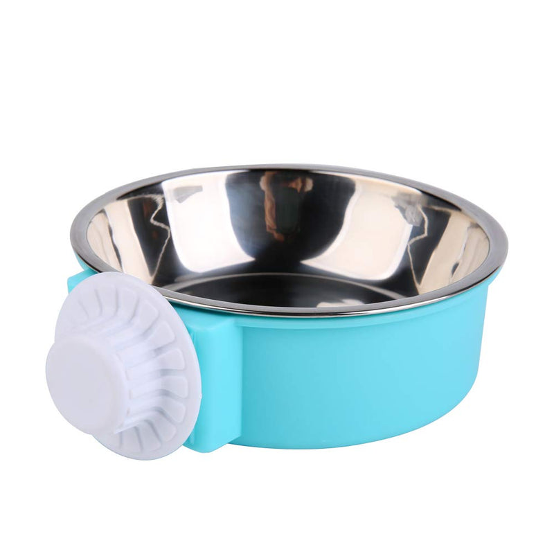 UPSCOOL Crate Dog Bowl, Removable Stainless Steel Hanging Pet Cage Bowl Food & Water Feeder Coop Cup for Cat, Puppy, Birds, Rats, Guinea Pigs,14oz Blue - PawsPlanet Australia