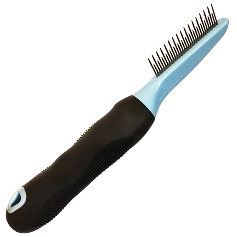 Meric Detangling Dematting Comb, Short And Long Teeth Easily Release Tangles And Knots, Comfort No-Slip Grip Handle, Reduce Hairballs In Long-Haired Cats, Rounded Teeth Gentle Enough For Bunnies - PawsPlanet Australia