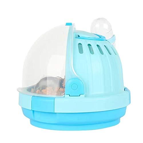 gutongyuan Portable Hamster Carry Cage, with Water Bottle Travel Handbags &Outdoor Carrier Vacation House for Small Animals Like Dwarf Hamster and Mouse blue - PawsPlanet Australia