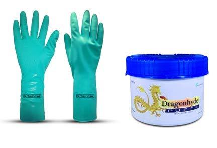 Centaurus AZ Dragonhyde Putty Topical Paste for Hygienic Hoof Conditions, Moisturizer, Conditioner, Gentle and Non-irritating with Excellent Adhesion Plus Chemical Resistant Gloves Net Wt. 400g - PawsPlanet Australia