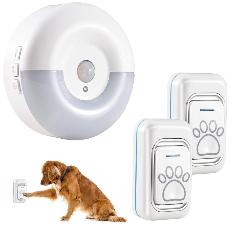 Opibtu Dog Door Bell Wireless Dog Doorbell for Potty Training with Waterproof Touch Button Dog Bells（1 Receiver &2 Transmitter） - PawsPlanet Australia