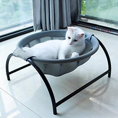 JUNSPOW Cat Bed Dog Bed Pet Hammock Bed Free-Standing Cat Sleeping Cat Bed Cat Supplies Pet Supplies Whole Wash Stable Structure Detachable Excellent Breathability Easy Assembly Indoors Outdoors Gray - PawsPlanet Australia