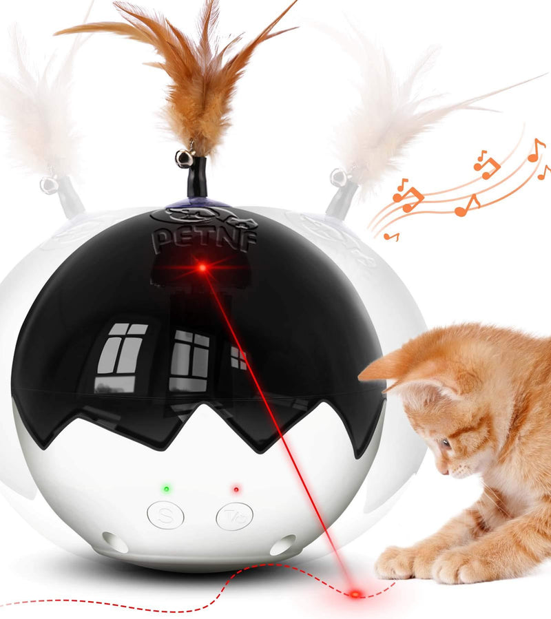 2021 Newest Cat Laser Toy,3 in 1 Interactive Tumbler Ball,Laser and Feather Toys for Pet Automatic Kitten Chaser Toy Indoor,Electronic Real Mice Sound,3 Speeds,3 Timers,Irregular Circle,Rechargeable - PawsPlanet Australia