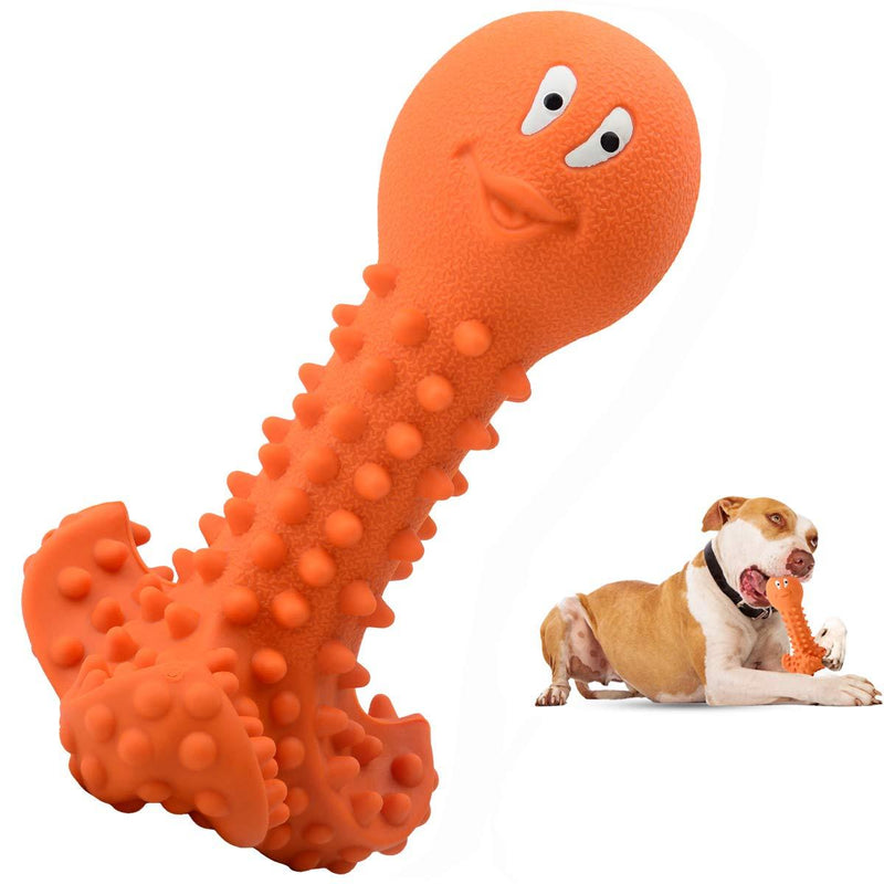 Squeaky Dog Toys for Aggressive Chewers Large Breed, Medium Dogs, Natural Durable Rubber 7" Dog Chew Toys Orange Orange squeaky dog chew toys 7 inch - PawsPlanet Australia