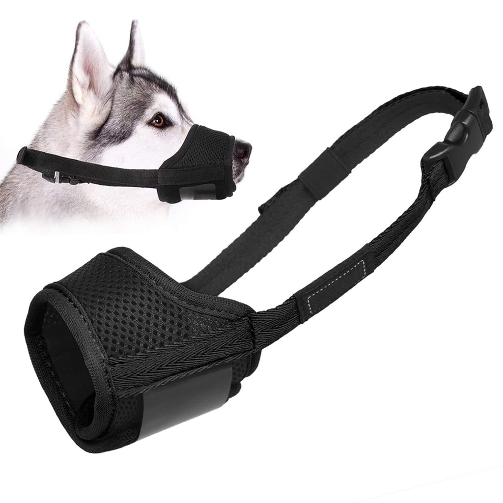 [Australia] - LUCKYPAW Dog Muzzle Anti Biting Barking and Chewing, with Comfortable Mesh Soft Fabric and Adjustable Strap, Suitable for Small, Medium and Large Dogs XS Black 