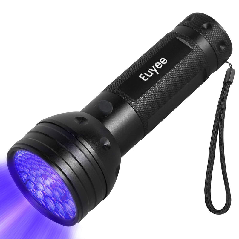 Euyee UV Black Light Flashlight, 51 LED Blacklight Flashlights IPX65 waterproof for Pet Urine Detection, Scorpion, Bed Bug, Resin Curing, Dog Stain and Carpet Odor Eliminator Remover - PawsPlanet Australia