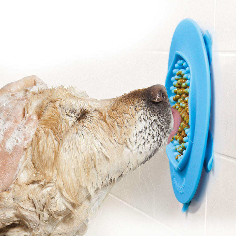 LumoLeaf Dog Slow Feeder Lick Mat, Interactive Stimulation Toys to Release Stress, Boredom and Anxiety, Dog Peanut Butter Lick Pad for Pet Grooming, Bathing and Training Blue - PawsPlanet Australia