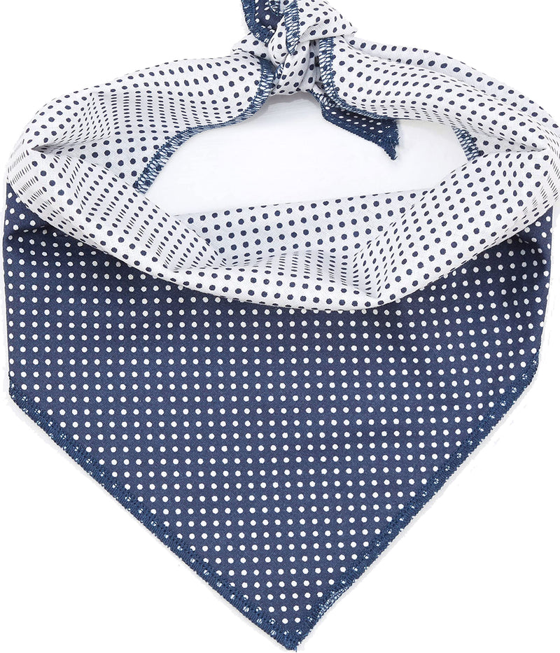 Odi Style Dog Bandana - Reversible, Cotton, Triangle Bandanas for Large, Medium, Small Sized Dogs, Double Sided Dog Gift, Accessory, Scarf for Dog, Puppy, Cats, Floral and Polka Dot Prints, 1 Piece Blue Polkadot Pattern - PawsPlanet Australia