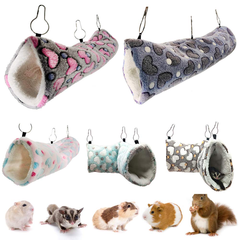 LeerKing Hanging Tunnel for Small Animals Hamster Hammock Sugar Glider Hanging Bed Rat Guinea Pigs Cage Accessories Brown - PawsPlanet Australia