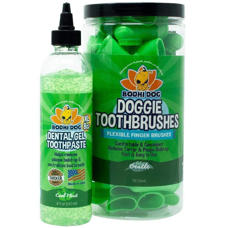 Bodhi Dog 50 Count Finger Toothbrushes + Dental Gel Bundle - PawsPlanet Australia