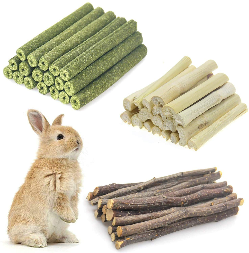 MUZIWIG Bunny Hamster Chew Toys, Natural Wooden Pine Guinea pig Toys Rats Chinchillas Toys Accessories Suitable for Rabbits Squirrel Gerbils Small Pets Chewing Exercise Teeth Care (3pcs) (3) 3 - PawsPlanet Australia