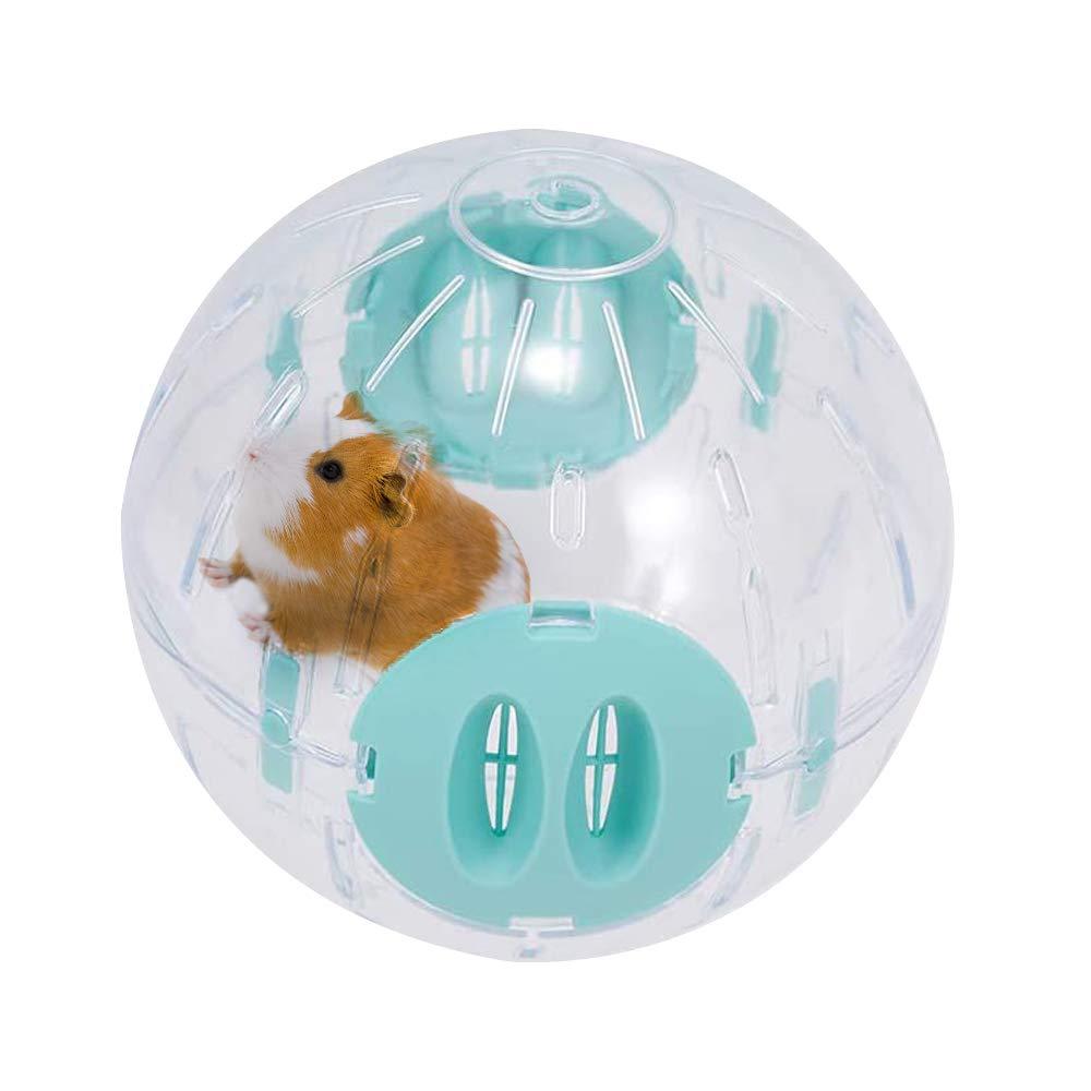 WishLotus Hamster Ball, Running Hamster Wheel 14cm Small Pet Plastic Cute Exercise Ball Golden Silk Shih Tzu Bear Jogging Wheel Toy Relieves Boredom and Increases Activity Blue - PawsPlanet Australia