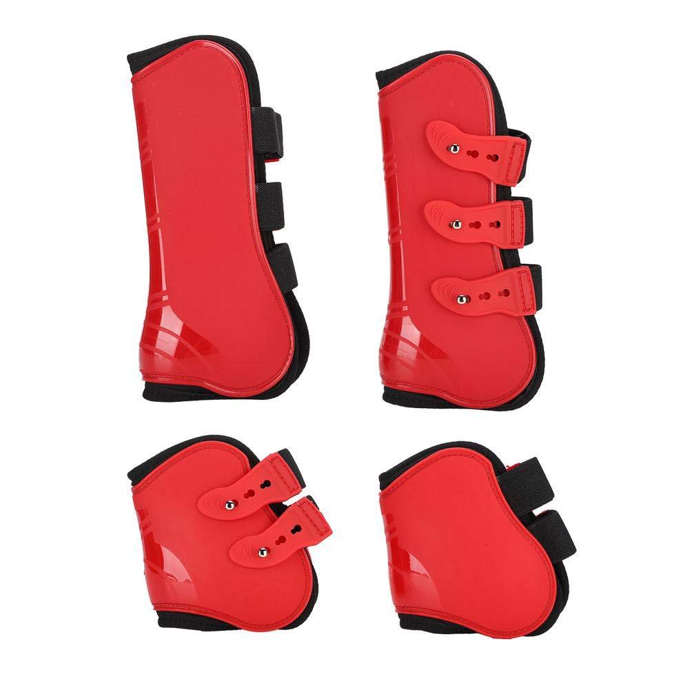 FILFEEL Summer Surprise Horse Leg Guard, A Set of Fore Hind Leg Boots Adjustable Leg Guard Protector Horse Riding Equipment(L-RED) - PawsPlanet Australia